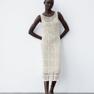 NWT ZARA OPEN KNIT DRESS SIZE MED
